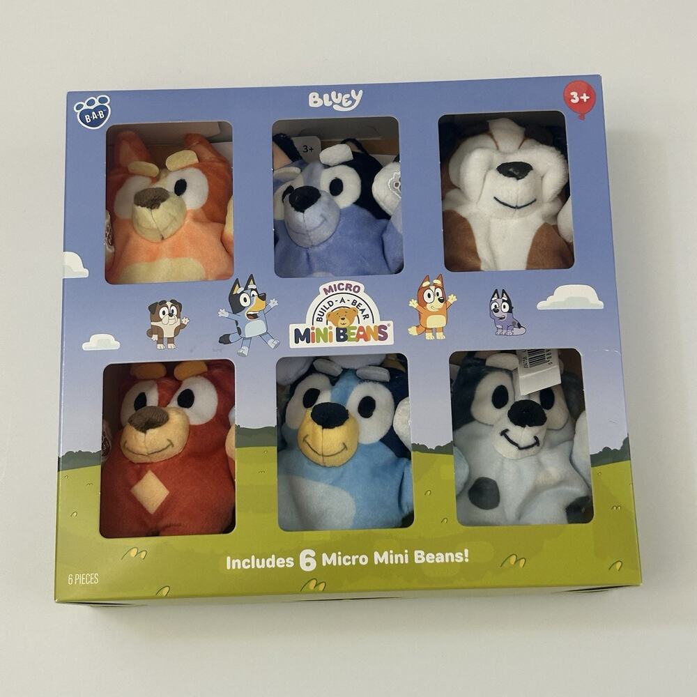 Bluey Micro Build-A-Bear Mini Beans Plush 6 Pack Socks Rusty Bingo 2026 BAB